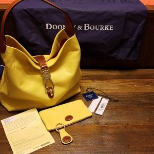 Dooney & Bourke Large Lemon Yellow Lock Bag
